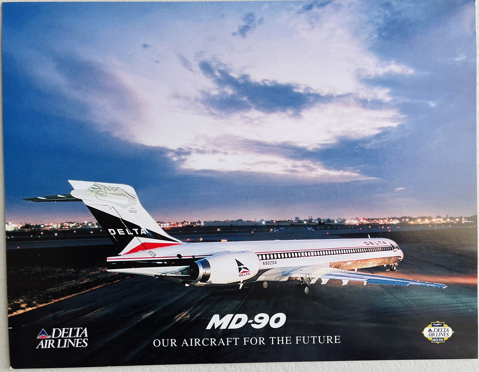 Delta Airlines Promotional Info Card - MD-90 - Our Aircraft for the Future Delta Airlines Promotional Info Card - MD-90 - Our Aircraft for the Future