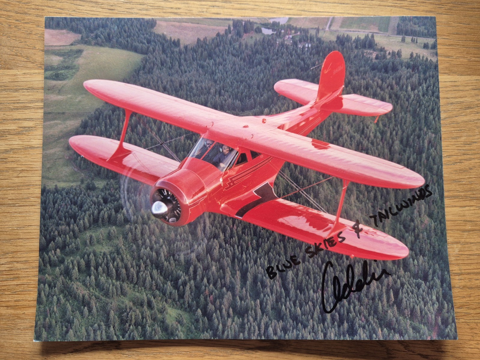 Beech D17S Staggerwing N419J Photograph signed Beech D17S Staggerwing N419J Photograph signed