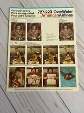 American Airlines Boeing 727-223 OverWater Safety Card - 1981 picture
