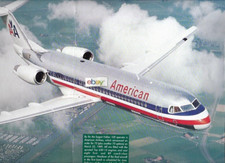 AMERICAN AIRLINES FOKKER 100 2 PAGE AIRWAYS MAGAZINE PICTURE 1994 picture