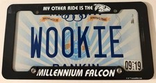 WOOKIE Vanity License Plate Star Wars with Millenium Falcon Frame picture