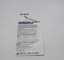 Airline Safety Card - Delta - DC-9-32 picture