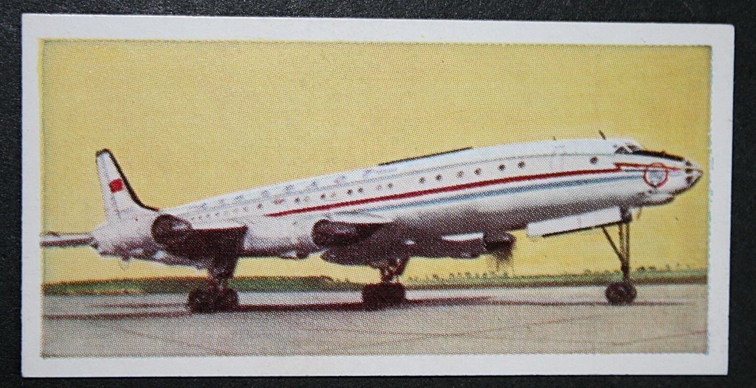 TUPOLEV TU 114  Airliner  USSR 1960's Illustrated Card  OC29