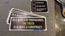 Propaganda and conspiracy bumper sticker picture