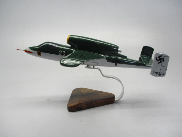 He-162 Volksjager Heinkel Aircraft Desktop Mahogany Dried Wood Model Small New