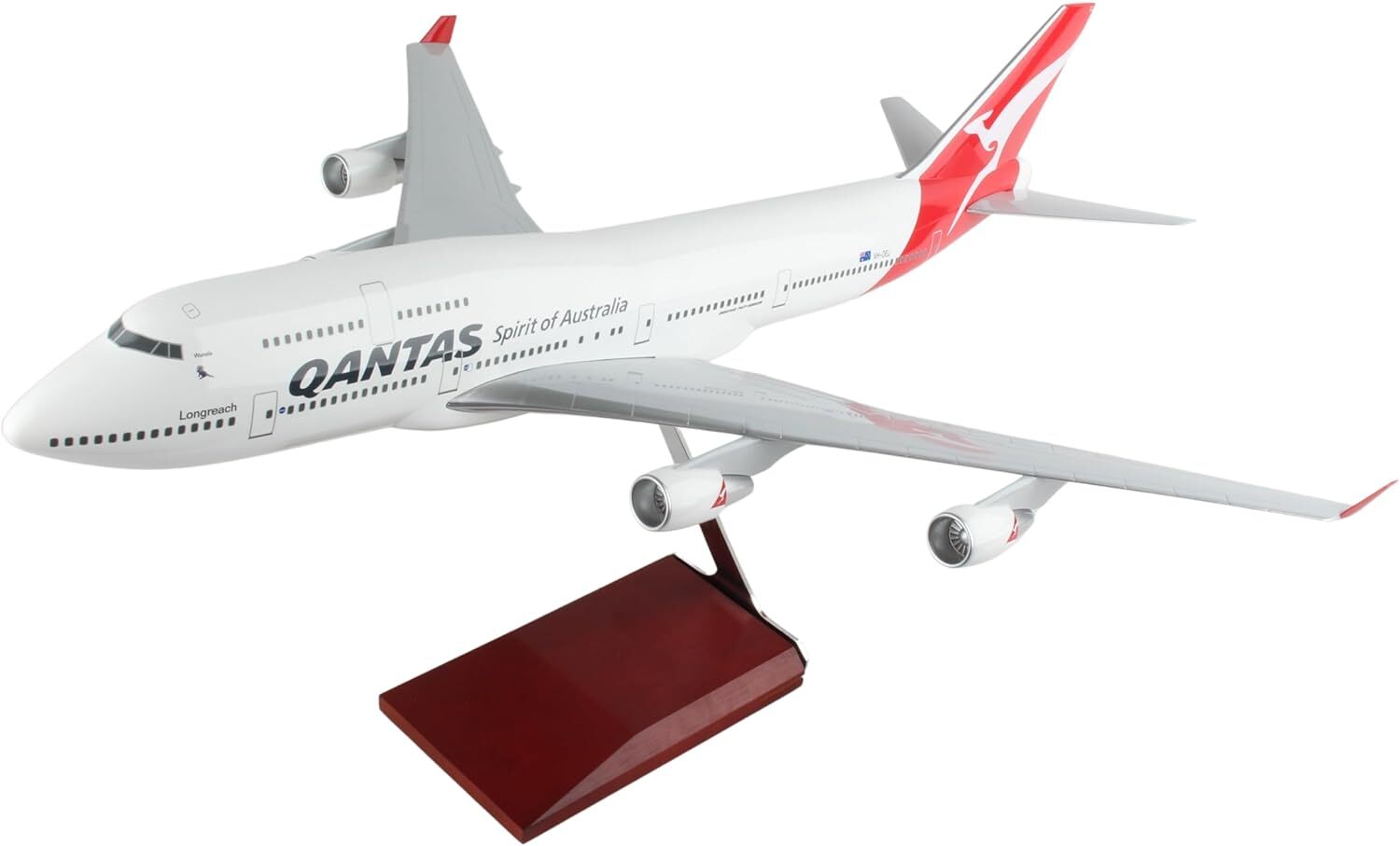 Qantas Airways Boeing 747-400 VH-OEJ Desk Top Display 1/100 Jet Model Airplane