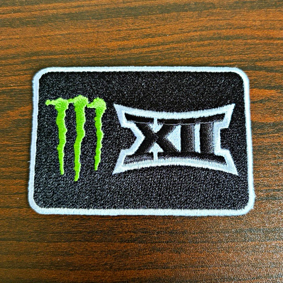 Monster Energy White and Black Embroidered Logo Patch Big 12 Monster Energy White and Black Embroidered Logo Patch Big 12
