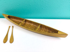 Vintage Decorative Wooden Canoe Handmade Canoe Boat Decor Display picture