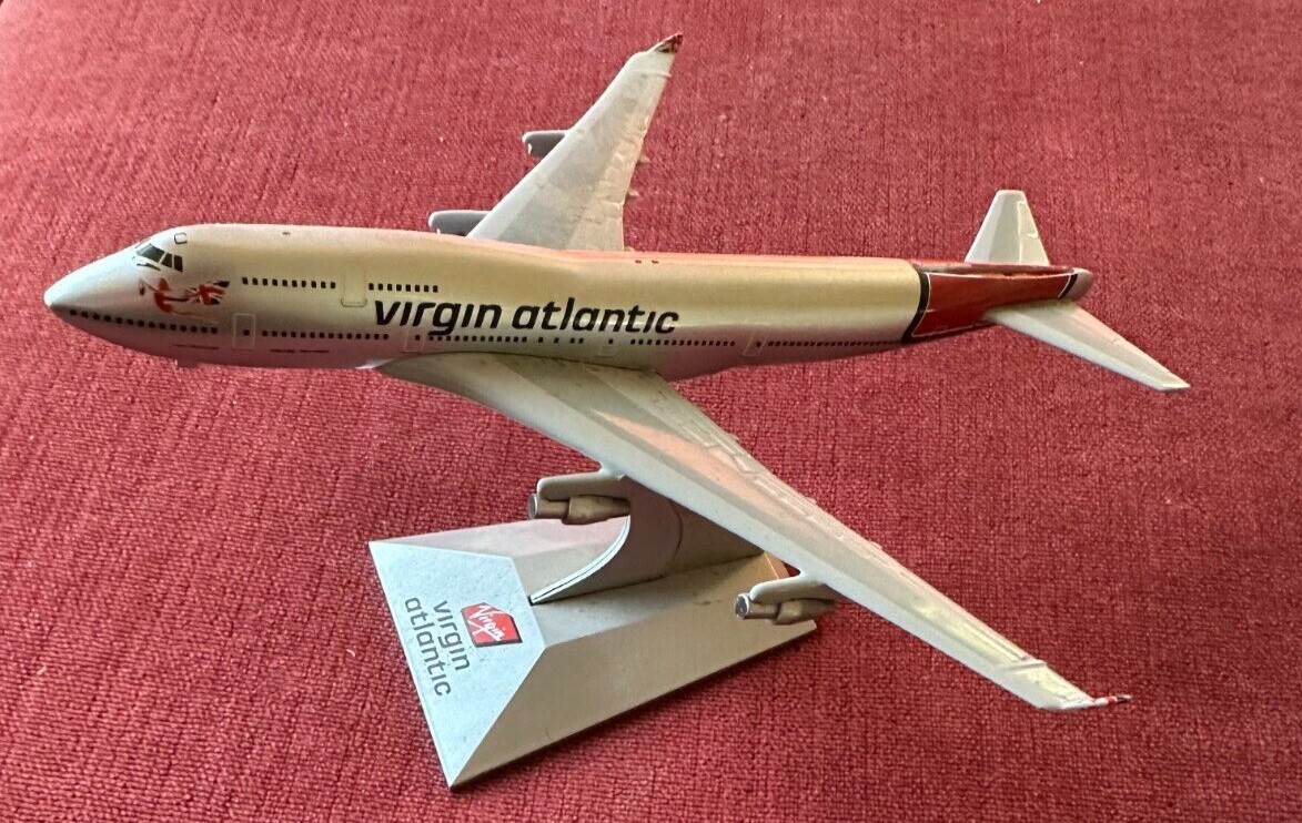 Virgin Atlantic Boeing 747 Model Plane Airlines Aviation 7 inches x 6 1/4 inches Virgin Atlantic Boeing 747 Model Plane Airlines Aviation 7 inches x 6 1/4 inches