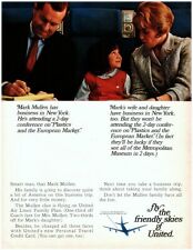 1966 United Airlines Vintage Print Ad Fly The Friendly Skies Family Trip To NY picture