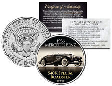 1936 MERCEDES BENZ Expensive Auction Car JFK Half Dollar Coin SPECIAL ROADSTER picture