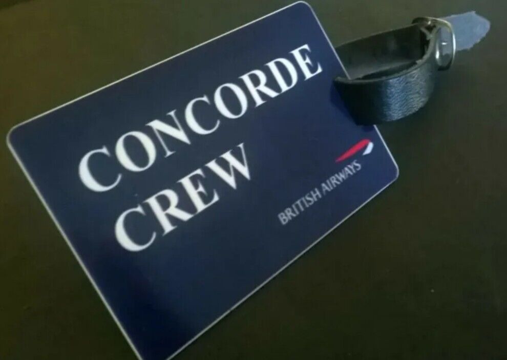 CLASSIC British Airways CONCORDE baggage / luggage CREW tag 