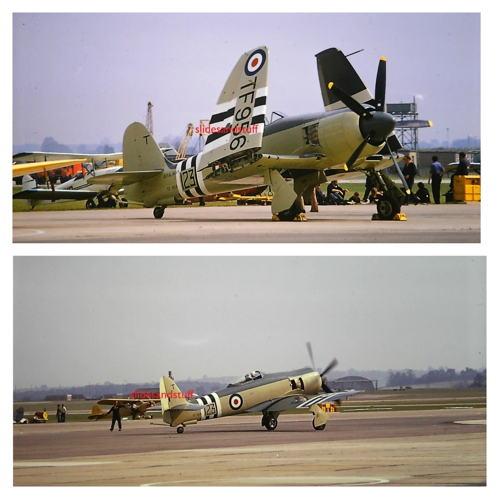 Hawker Sea Fury FB11 TF956 Royal Navy Historic Flight Yeovilton 1974 2x Slide
