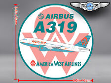 AMERICA WEST AIRLINES AWE AIRBUS A319 ROUND DECAL / STICKER picture