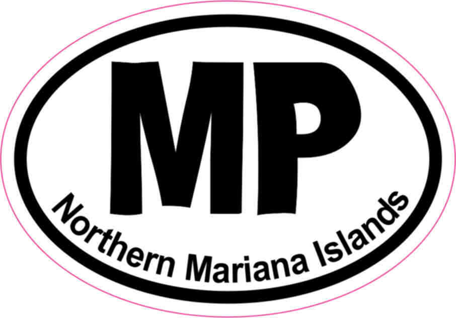 3X2 Oval MP Northern Mariana Islands Sticker Vinyl Stickers Vehicle Bumper Decal