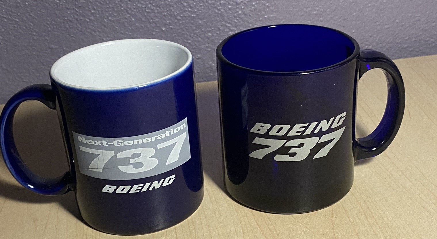 Lot of 2 Boeing 737 Coffee Mugs – Next-Generation & Classic Logo Collectibles Lot of 2 Boeing 737 Coffee Mugs – Next-Generation & Classic Logo Collectibles