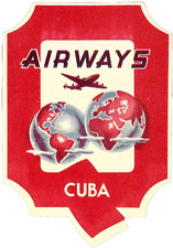 Q Airways Cuba Globe Lockheed L-1049 Super Constellation Luggage Label picture