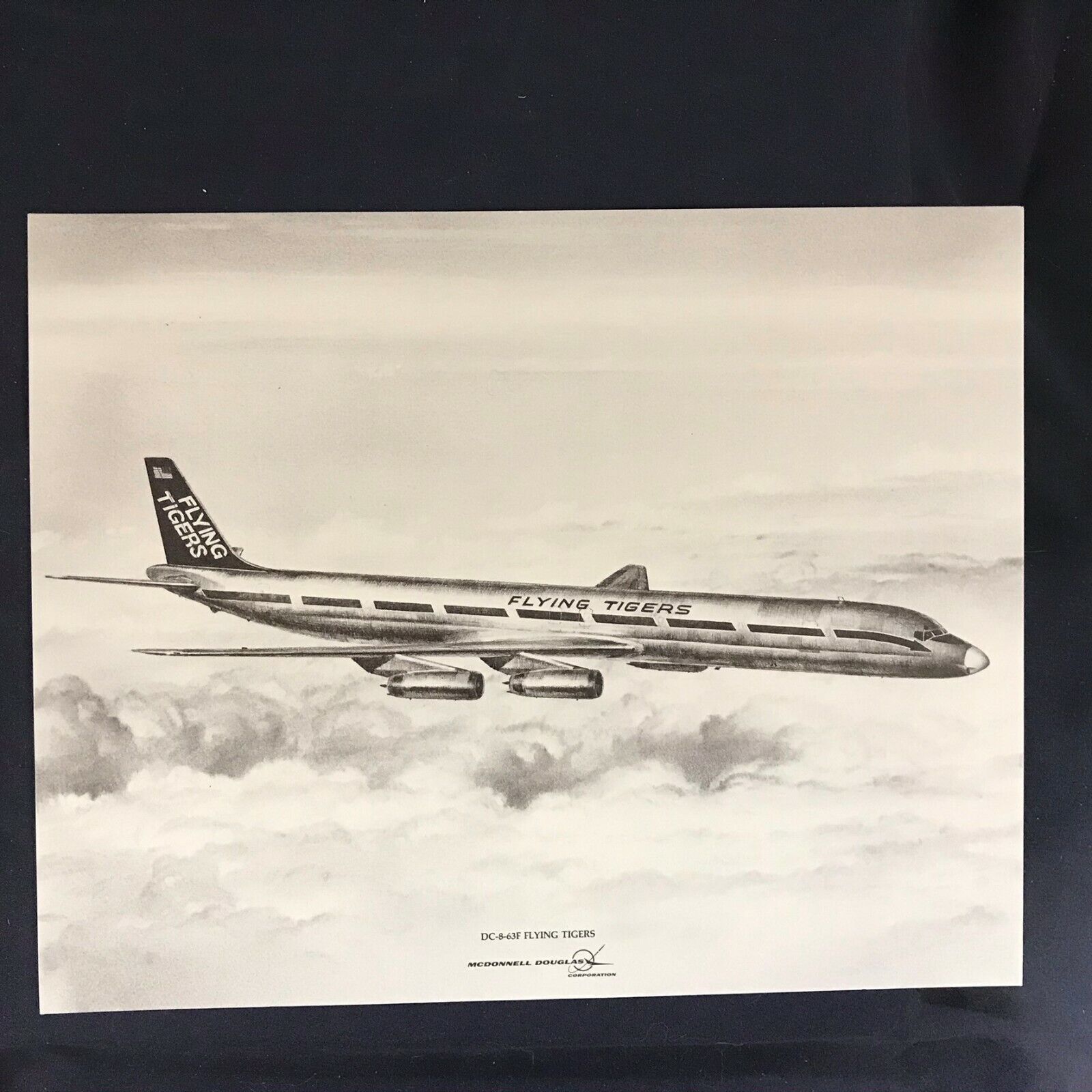 Vintage McDonnell Douglas DC-8-63F Flying Tigers Vendor Aircraft Print 