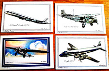 United Airlines Douglas DC-8-61, DC-7, FOKKER F-VII-6 TRIMOTOR Postcards picture