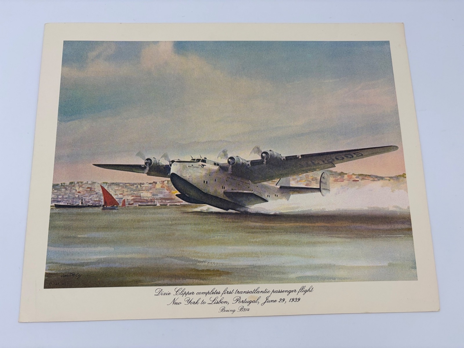 Pan Am 1980s Dixie Clipper Boeing B-314 Vintage Airline Dinner Menu John T McCoy