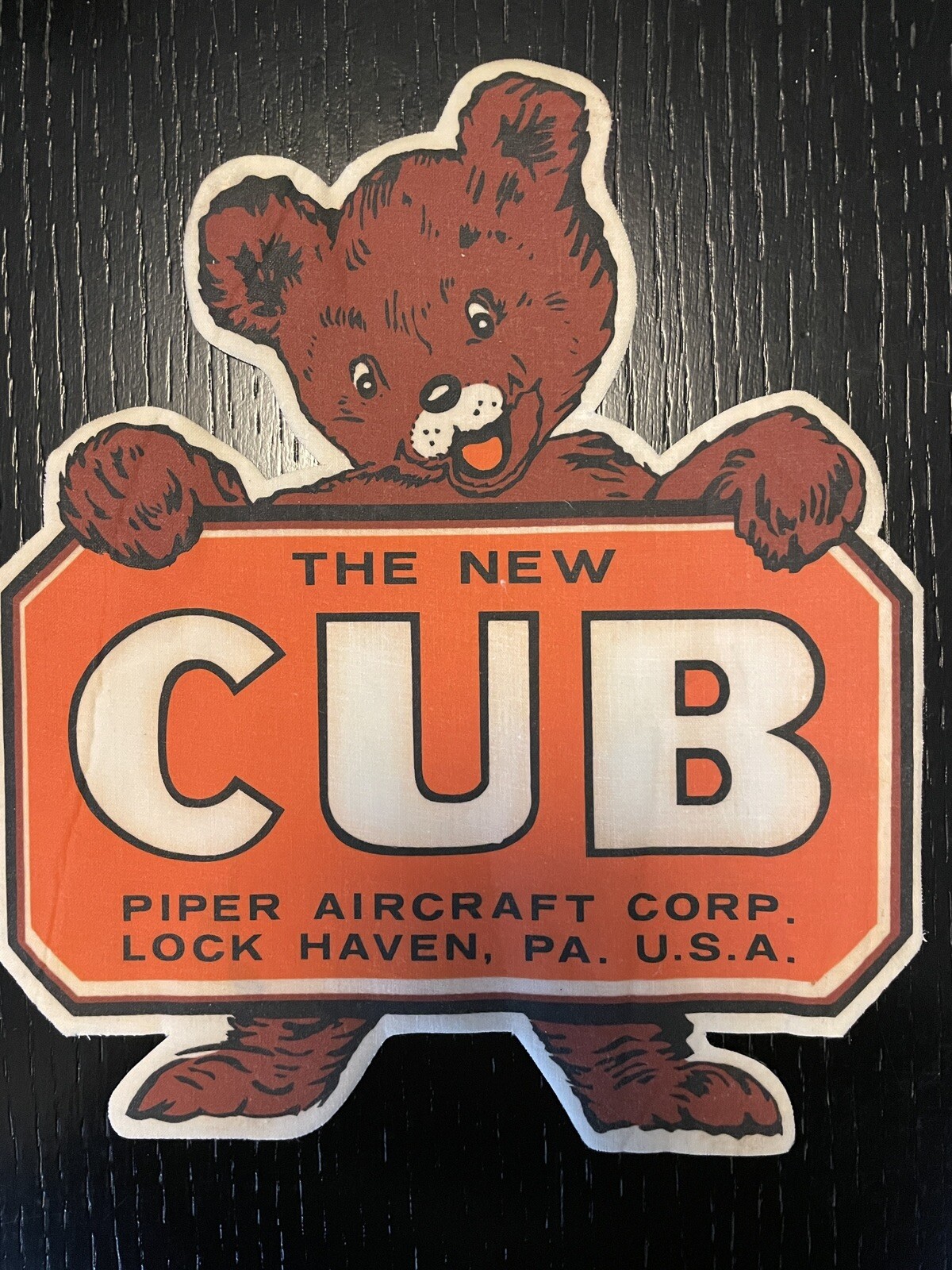 Authentic J-3 J3 Piper Cub Heat Transfer Iron On Large 9” X 7” From 1970s Authentic J-3 J3 Piper Cub Heat Transfer Iron On Large 9” X 7” From 1970s