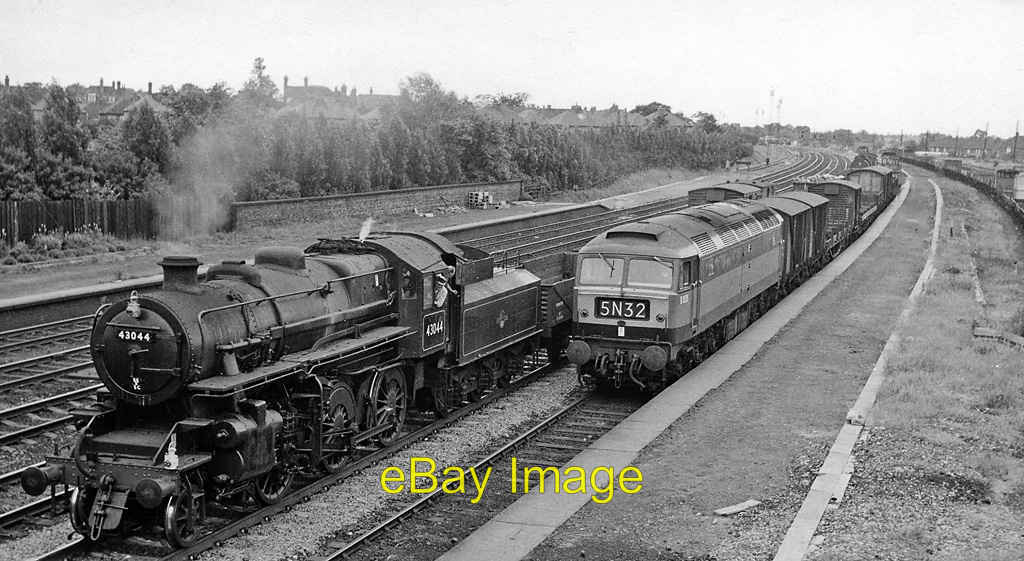 Photo 6x4 Contrasts in freight trains at York Racecourse Station View SW, c1964