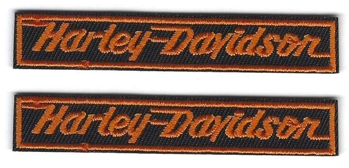 Set of 2 Harley Davidson Motorcycles Script Iron On Patch 3\