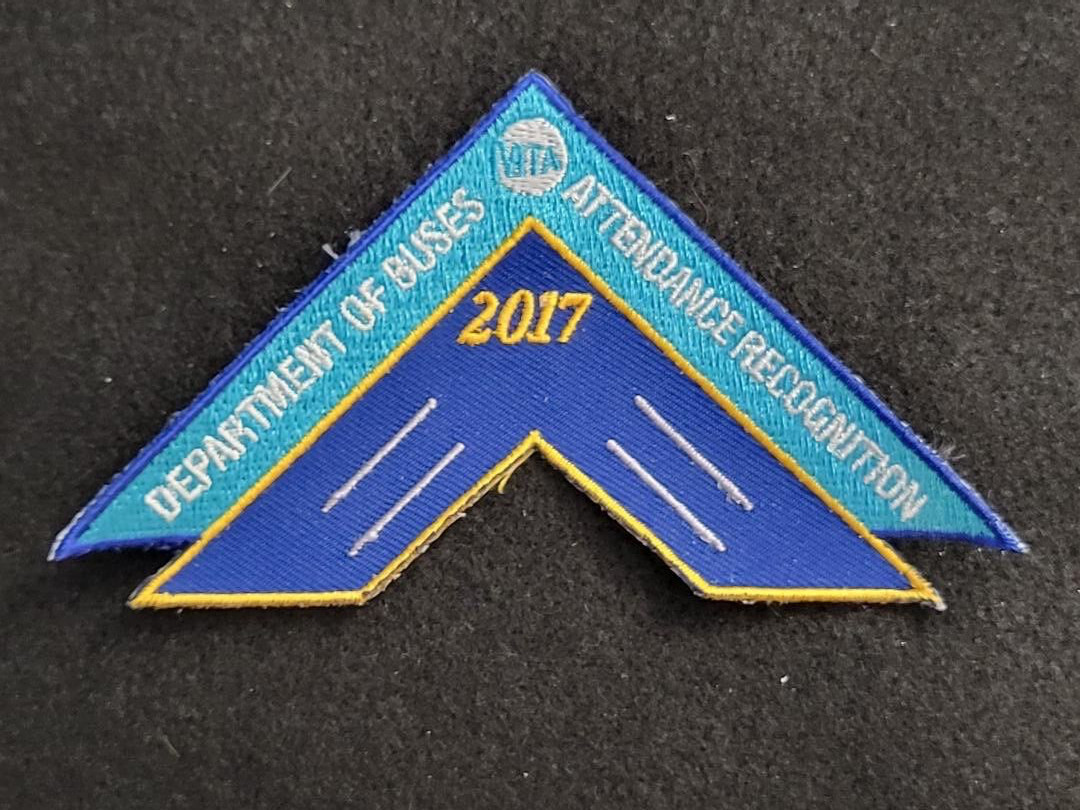 MTA New York City Transit Dept. of Buses 2017 Attendance Recognition Patch MTA New York City Transit Dept. of Buses 2017 Attendance Recognition Patch