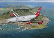 VIRGIN ATLANTIC AIRBUS A340 AIRLINER ART PRINT picture