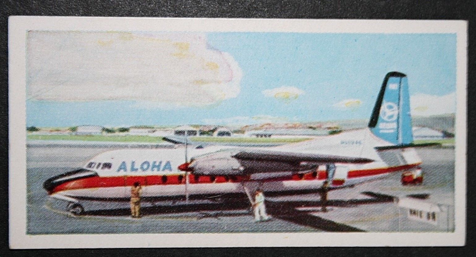  FOKKER F27 FRIENDSHIP  Aloha Airlines Hawaii Illustrated Card  KB06
