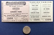 CHICAGO AND AUBURN PARK 25 RIDE TRAIN TICKET CHICAGO & WESTERN INDIANA RR #12494 picture