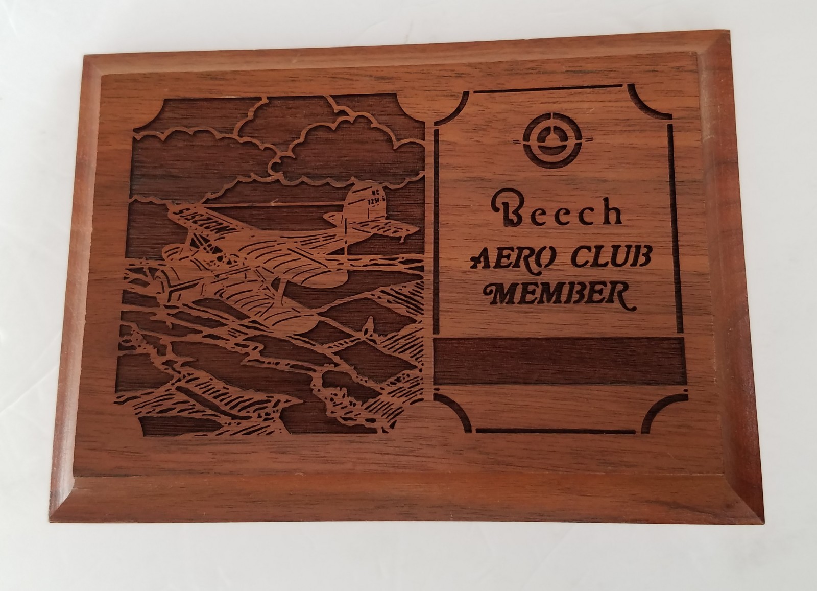Beech Aero Club Member, 41/2x6in Wooden Plaque. B17 Staggerwing. Beechcraft Beech Aero Club Member, 41/2x6in Wooden Plaque. B17 Staggerwing. Beechcraft