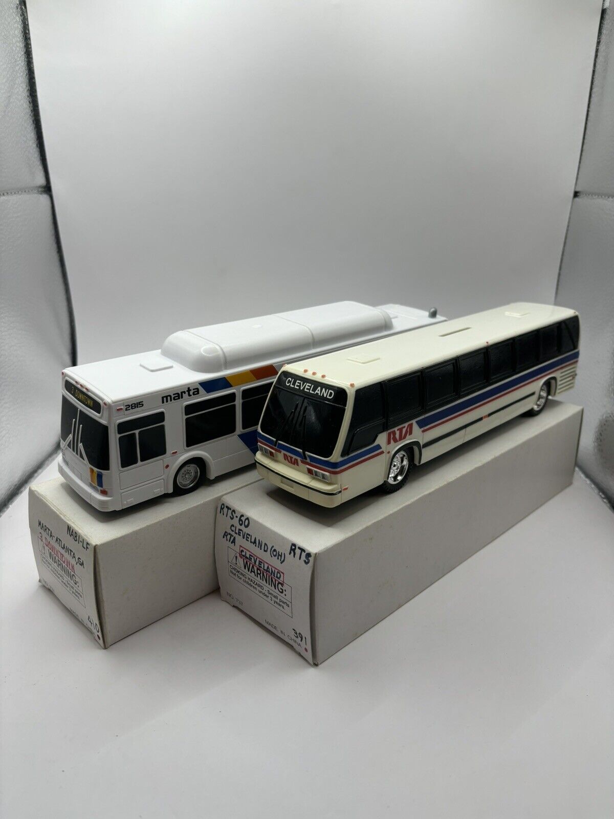 Vintage Bank Bus Plastic 9.5X2X2.75\'\' Lot ( Cleveland and Atlanta)
