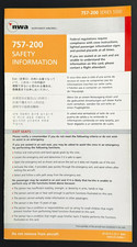 NWA Northwest Airlines Boeing 757-200 Series 5500 Safety Card - 8/06 picture