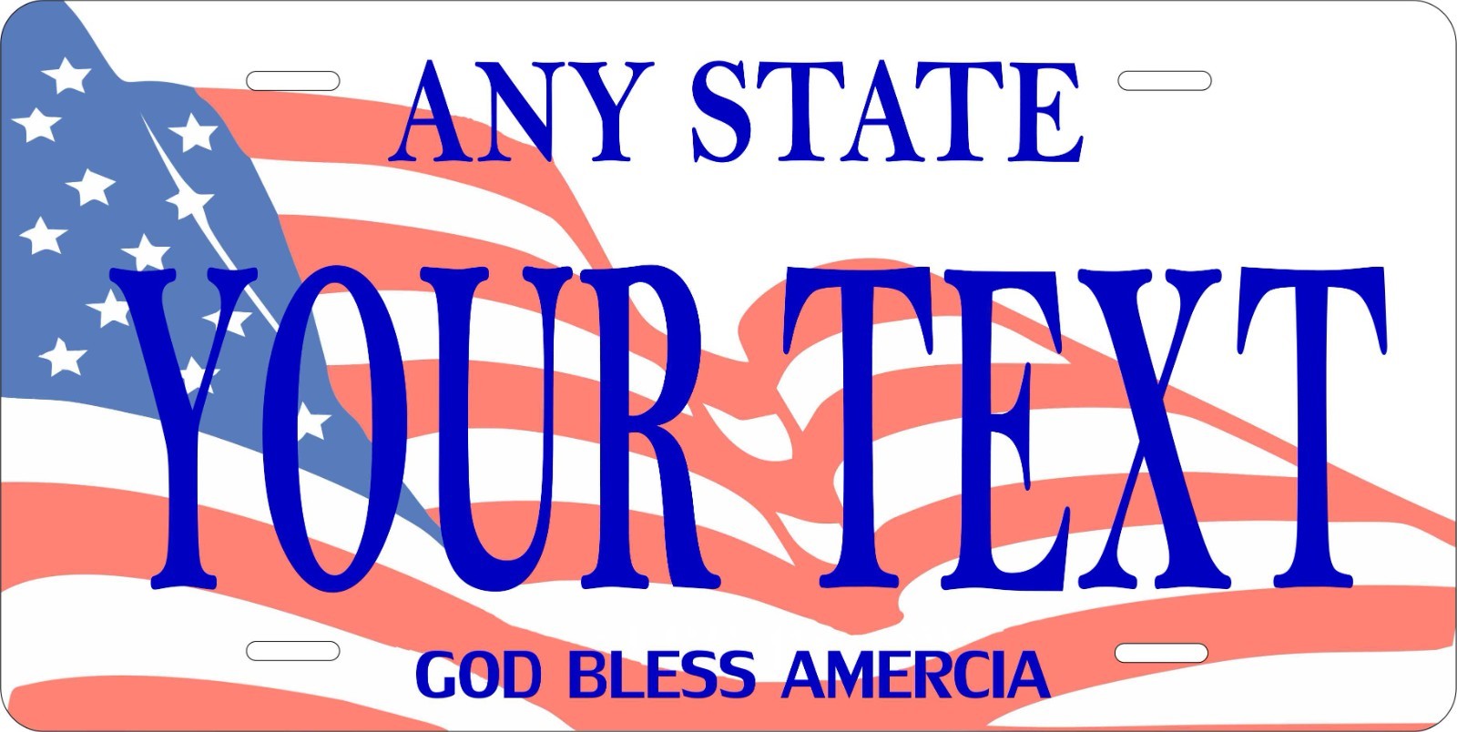 Any State USA Flag ver2 Custom License plates Auto Bike Any State USA Flag ver2 Custom License plates Auto Bike