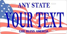 Any State USA Flag ver2 Custom License plates Auto Bike picture