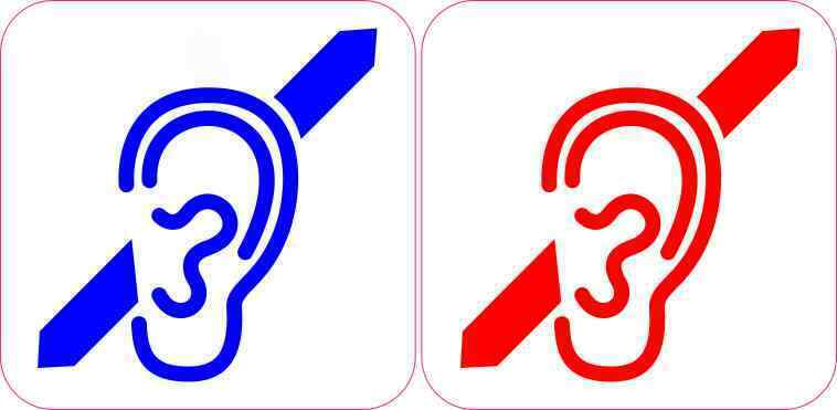 2.5in x 2.5in Blue and Red Deaf Symbol Magnet Car Truck Vehicle Magnetic Sign