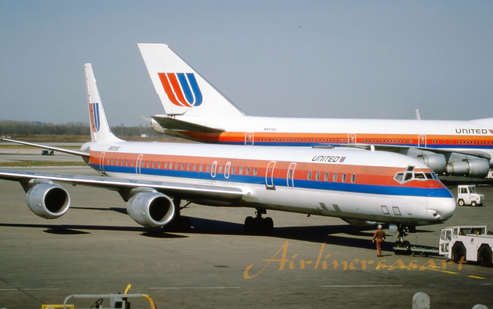 United Airlines Douglas DC-8-71 N8088U at ORD in May 1986  8\