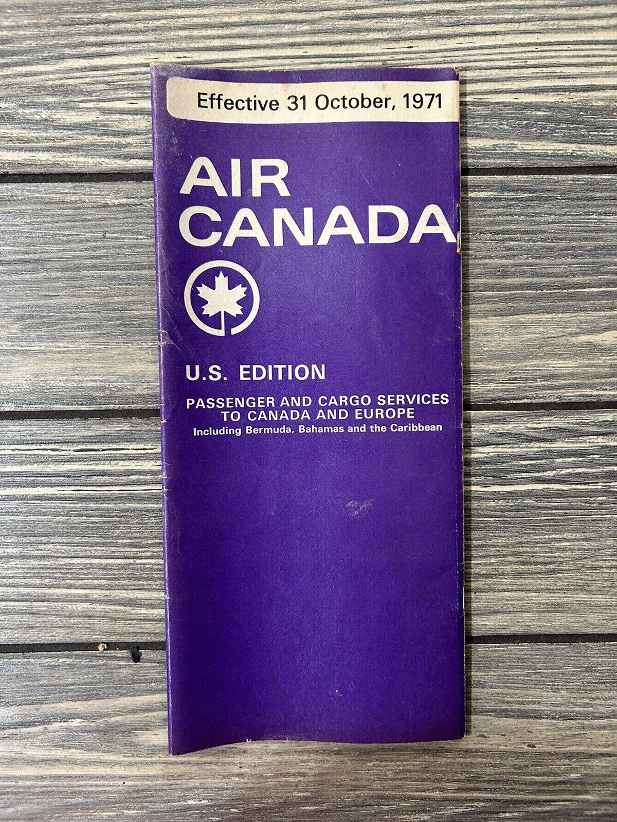 Vintage 31 October 1971 Air Canada Us Edition Passenger And Cargo Services