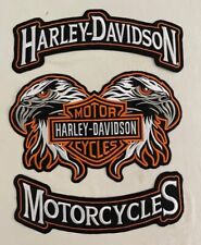 Harley davidson Set of Three 3 Double Eagle Patch - Embroidered Motorcycle picture