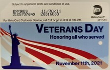 Veterans Day, Ver 2, NYC MetroCard, Expired-Mint picture