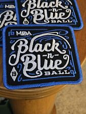 Lot of 4 Black & Blue Embroidered Iron on Harley Davidson Patches 3-1/2