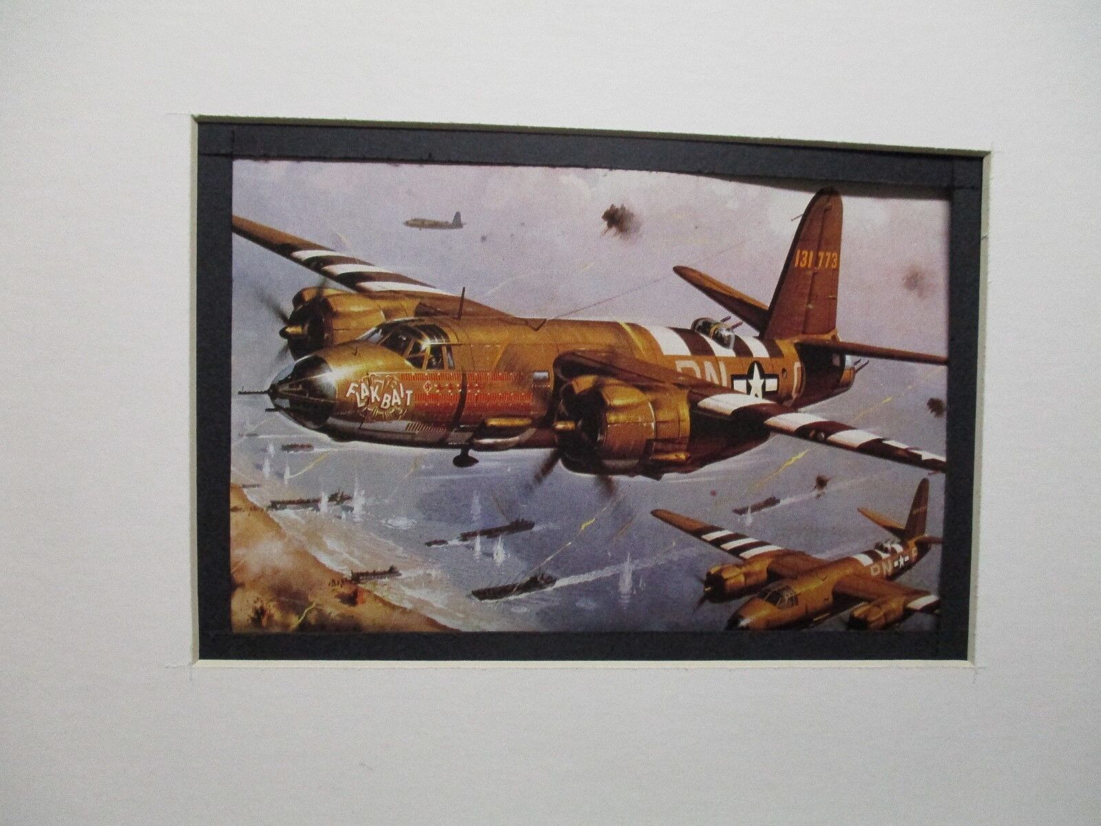 Martin B 26 Marauder Bomber Revell Model Airplane Box Top Art Color  artist G2