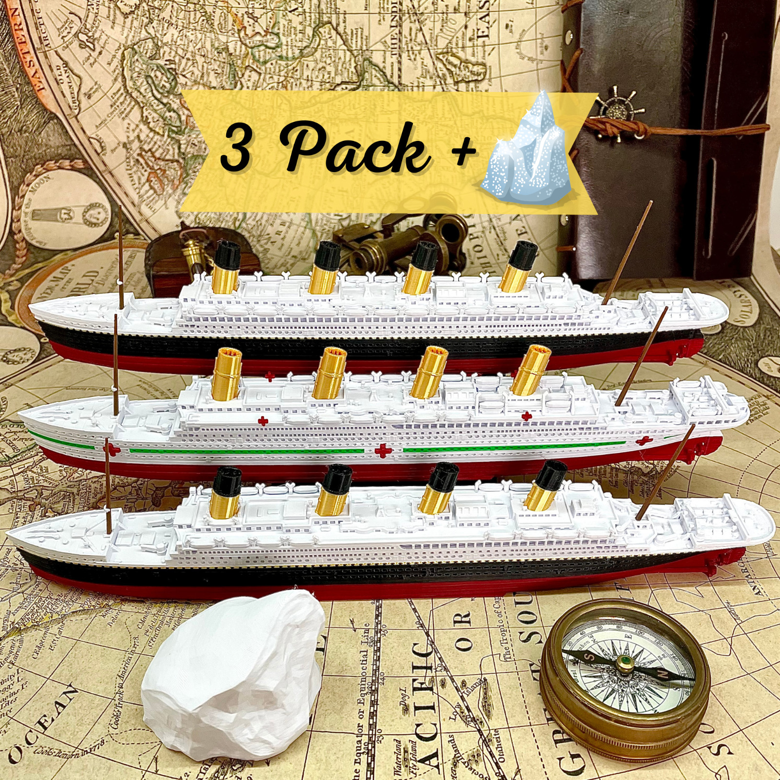 3 Pack 12” RMS Titanic Model & Britannic & Olympic , Titanic Toys For Kids