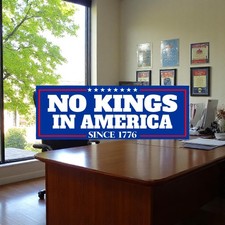 No Kings In America Magnet 1776 Political Protest Sticker Decal Car Liberty picture