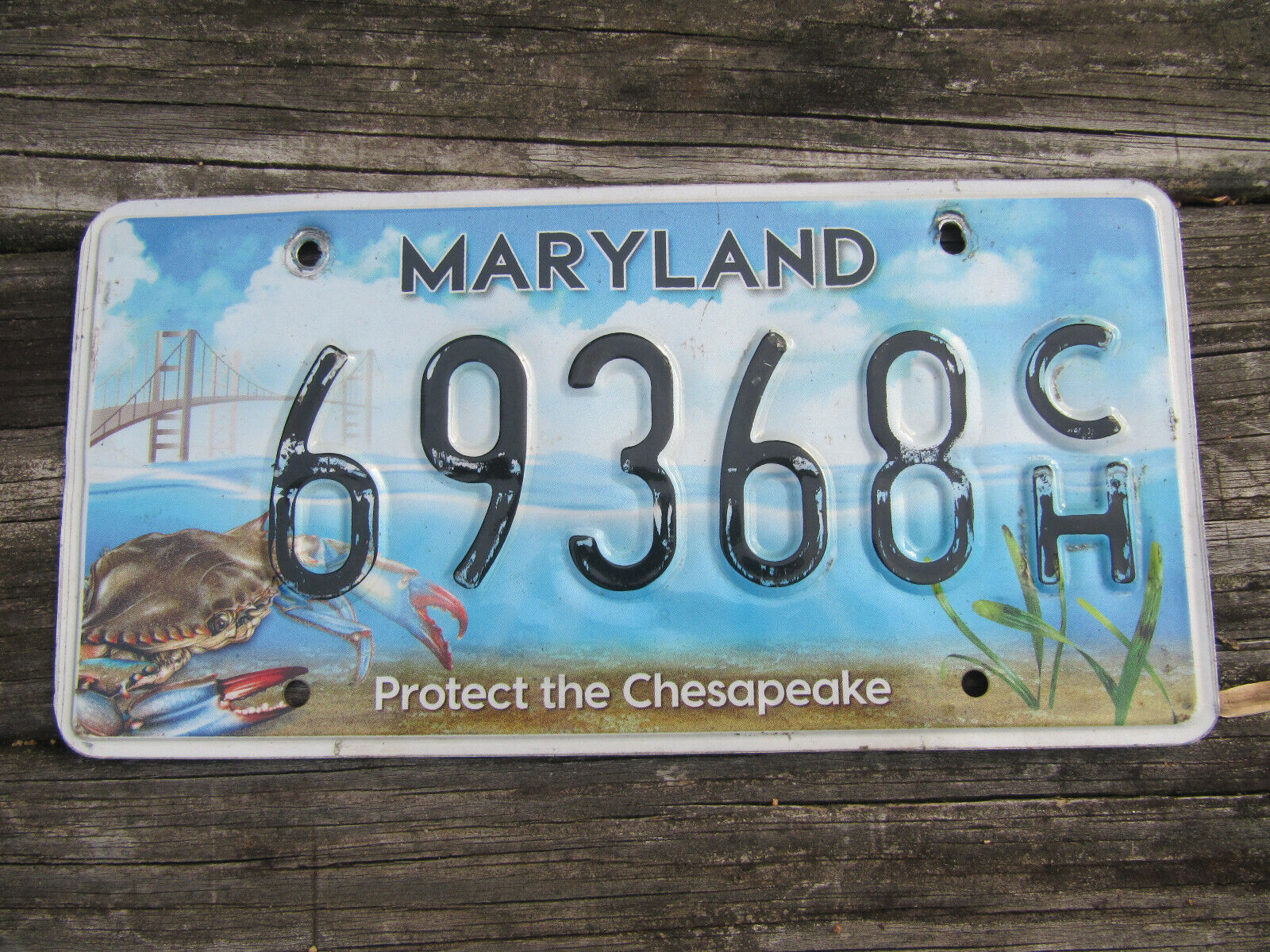 Maryland Protect the Chesapeake License Plate MD Crab Treasure Wildlife 69368CH