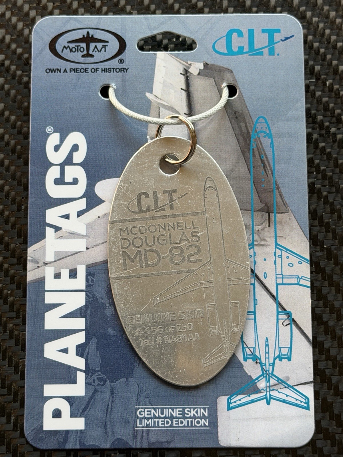 MotoArt Planetags American McDonnell Douglas MD-82 Bare Metal CLT Easter Egg MotoArt Planetags American McDonnell Douglas MD-82 Bare Metal CLT Easter Egg