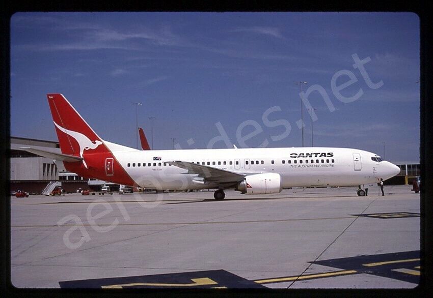 Qantas Boeing 737-400 VH-TJH Nov 94 Kodachrome Slide/Dia A8