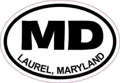 3X2 Oval MD Laurel Maryland Sticker Travel Luggage Decal Car Bumper Cup Stickers