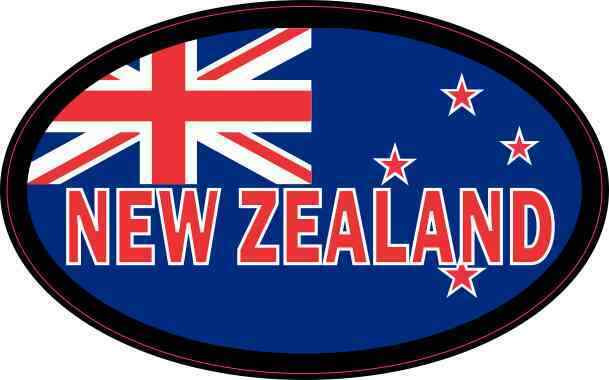4in x 2.5in Flag Oval New Zealand Sticker Car Truck Vehicle Bumper Decal
